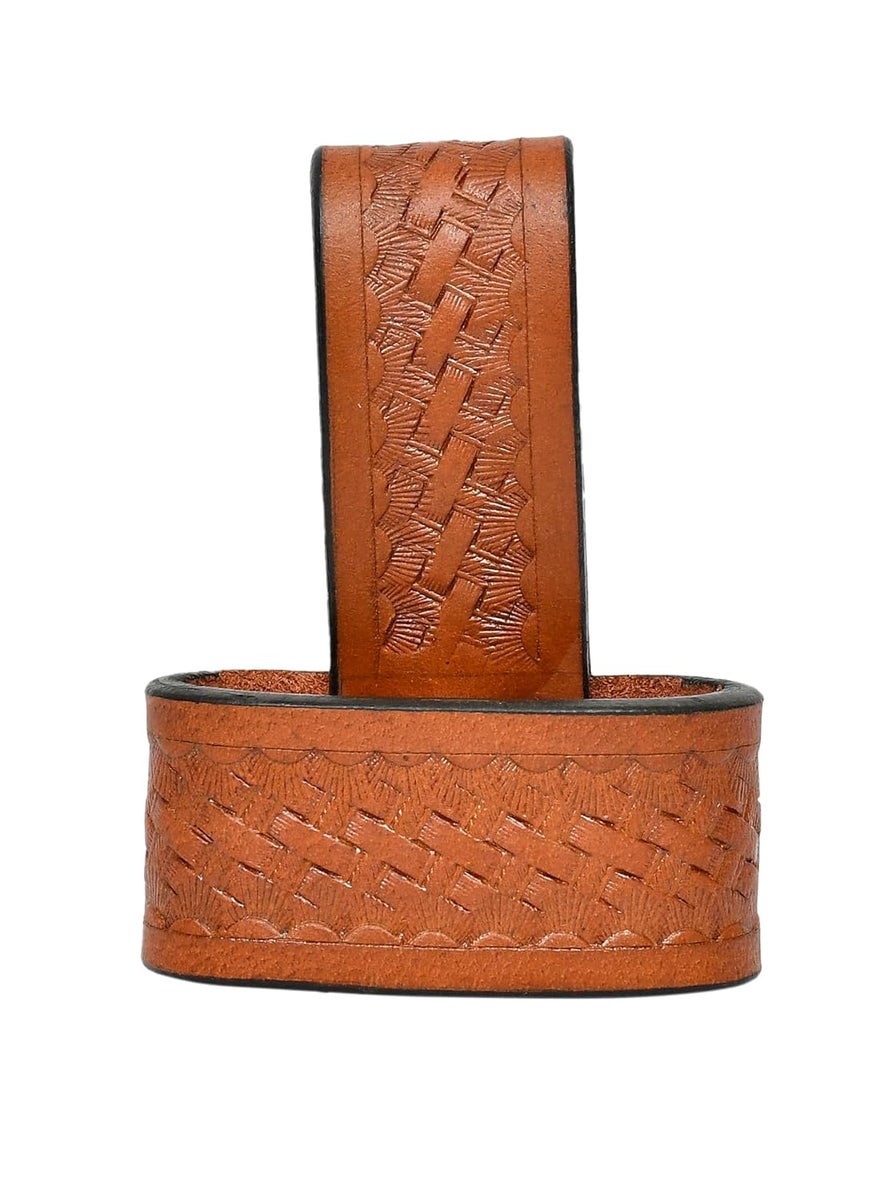 Full Grain Genuine Leather Hand Tooled Basket Weave Axe Holder  - Image 1