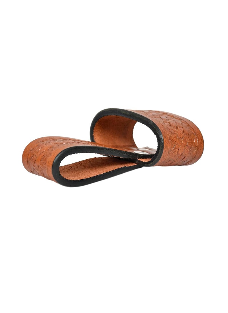 Full Grain Genuine Leather Hand Tooled Basket Weave Axe Holder  - Image 3