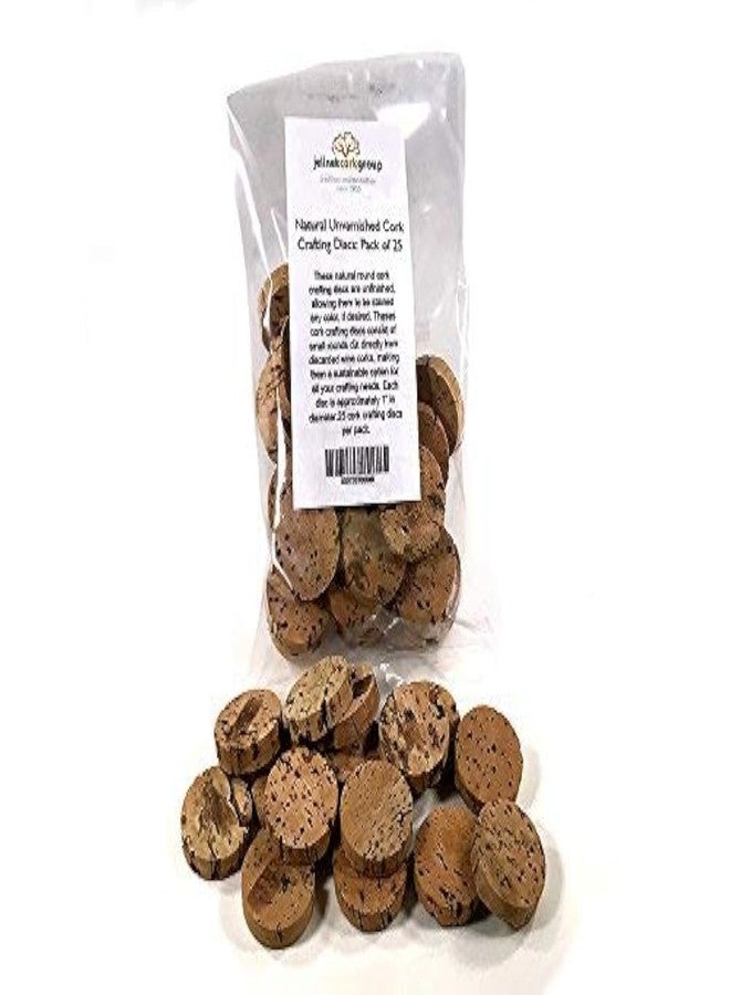 Jelinek Cork Group Natural Unvarnished Cork Crafting Discs Tiles (25 Pack) - Image 1
