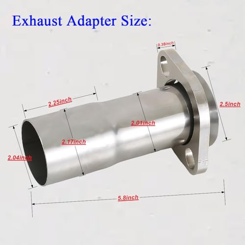 lanstixr 2'' ID to 2.5'' ID Stainless Steel Exhaust Adapter Reducer Replace #41724, w/ 2" Mild Steel Flange - Image 3