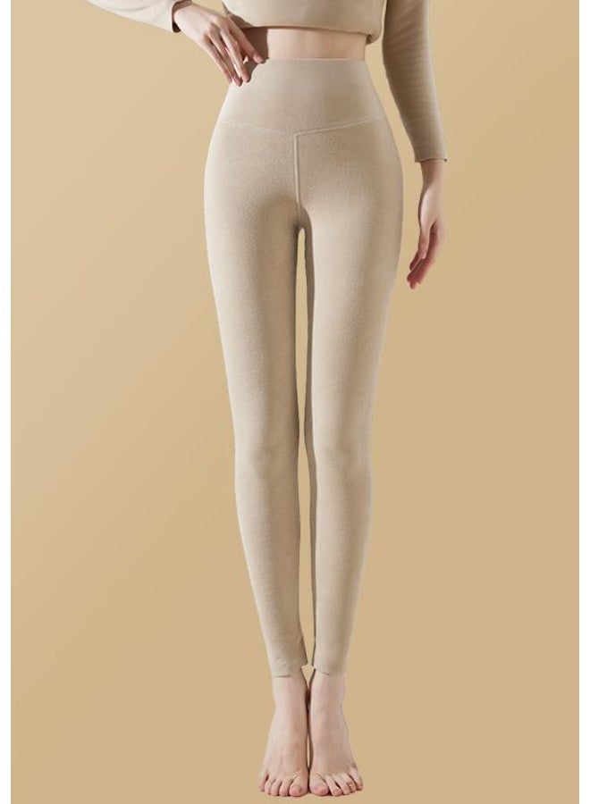 NIBEMINENT Winter Warm Bottoms Solid Thickened Velvet Warm Bottoms High Waist High Elastic Pants Upward Push Tight Pantyhose Women - Image 1