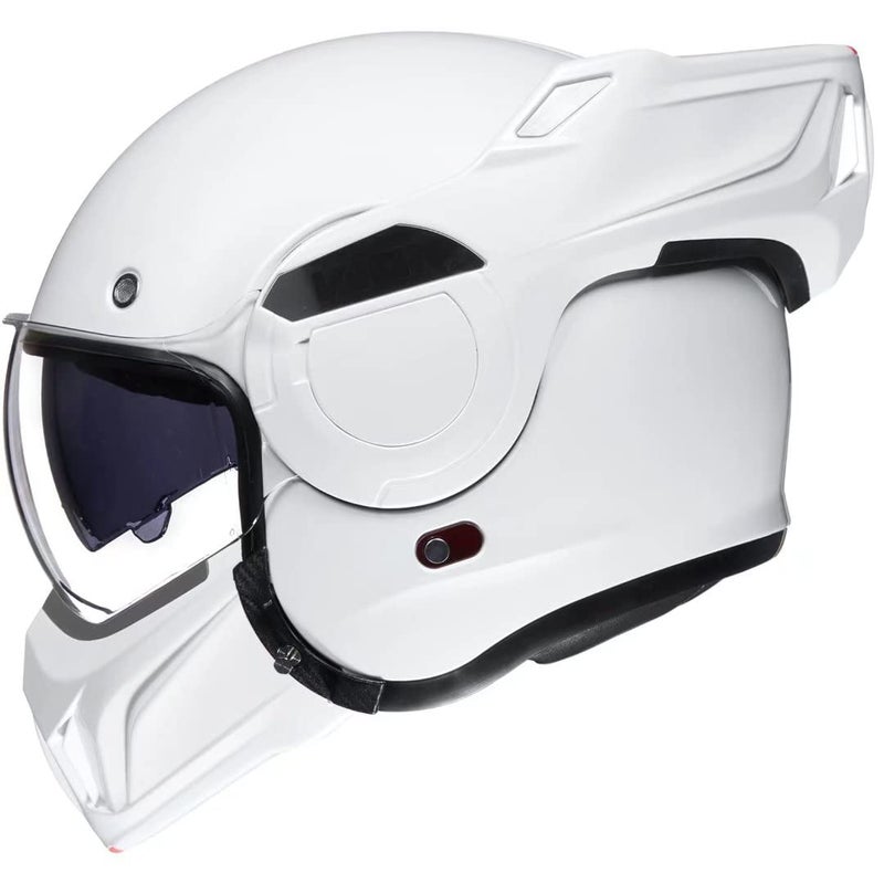 ILM Vintage Full Face Modular Motorcycle Helmet for Adults Men ATV UTV Snowmobile with 180 Reversible Chin Guard DOT ModelB707White S