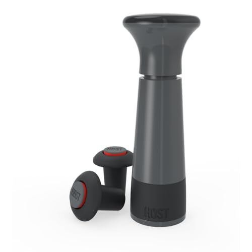 Host AirLOCK Wine Saver Pump and Wine Preserver with Wine Stoppers Vacuum Sealer Wine Pump and Wine Vacuum Bottle Stopper, set of 3, Black - Image 1