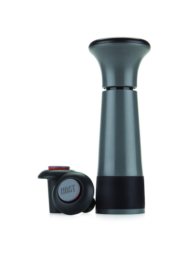 Host AirLOCK Wine Saver Pump and Wine Preserver with Wine Stoppers Vacuum Sealer Wine Pump and Wine Vacuum Bottle Stopper, set of 3, Black - Image 4