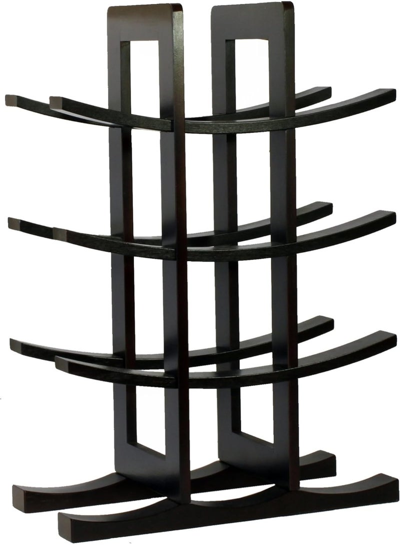 jaexest 12 زجاجة الخيزران رف النبيذ، إسبريسو الداكنة، كبيرة - Image 1