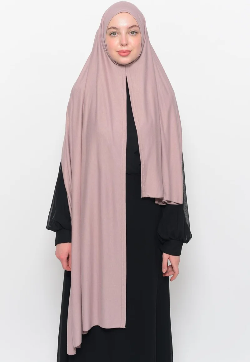 Altobeh Ready Practical Interlocking Luxury Organic Plain Combed Cotton Shawl Cross Aligned - Powder