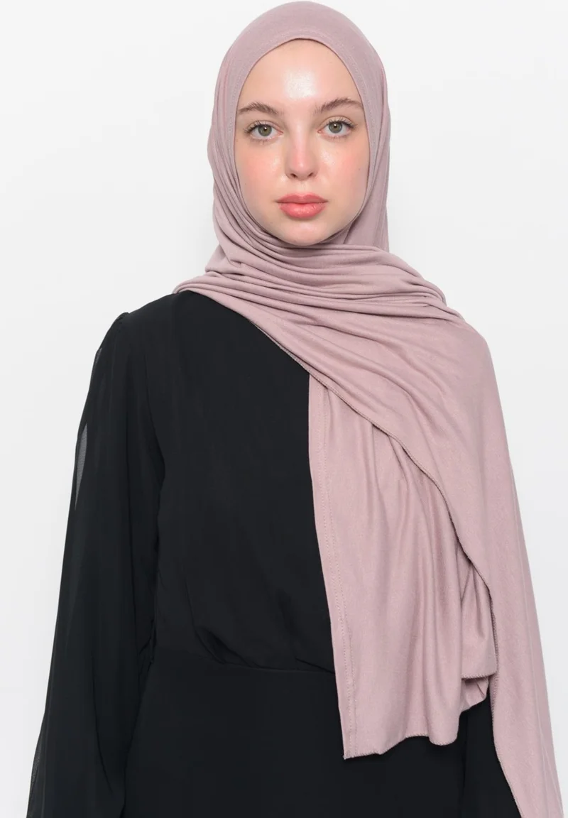 Altobeh Ready Practical Interlocking Luxury Organic Plain Combed Cotton Shawl Cross Aligned - Powder