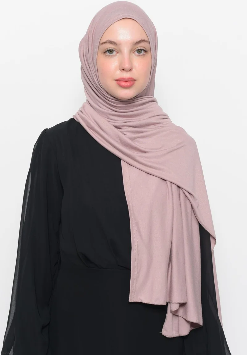 Altobeh Ready Practical Interlocking Luxury Organic Plain Combed Cotton Shawl Cross Aligned - Powder