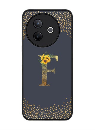 Custom Floral Monogram - F  (Grey )