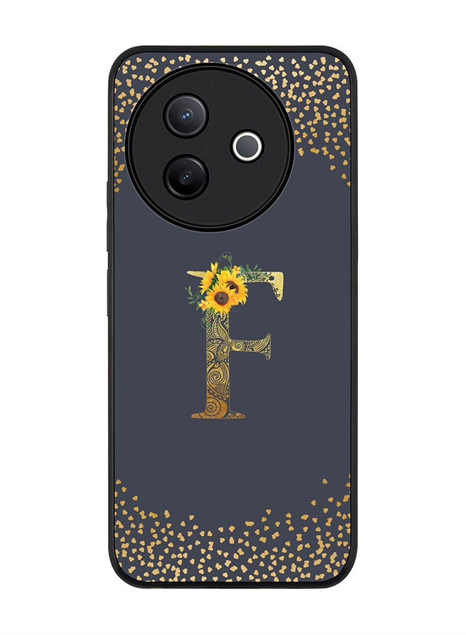 Stylizedd For Vivo Y39 5G / vivo Y300i 5G Case,Slim fit Camera Protection, Shockproof Thin Phone cover  - Custom Floral Monogram - F  (Grey ) - Image 1