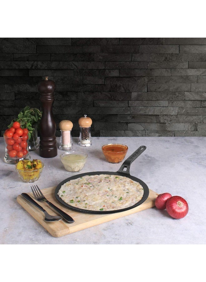 Vinod Legacy Pre-Seasoned Cast Iron Flat Multi Tawa, 30 cm, Induction Friendly, Black - Image 2