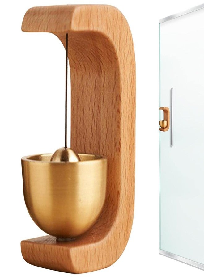 VANITYA Wooden Door Chime with Brass Bell | Vintage Wall Hanging Door Bell for Home Entrance, Dopamine Chime for Good Luck & Positive Energy | Handmade Decorative Wind Chime for Indoor Outdoor Use - Image 1