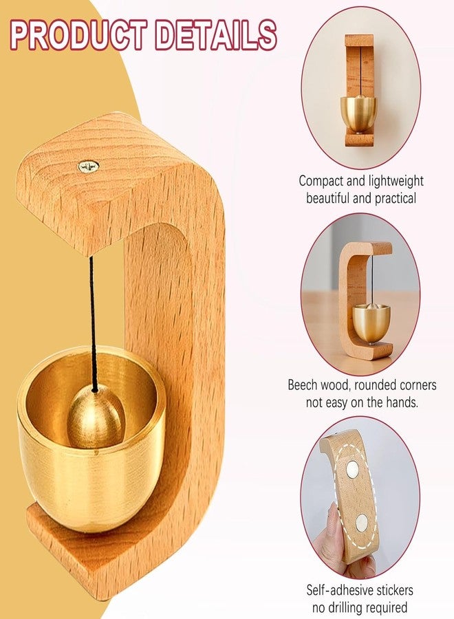 VANITYA Wooden Door Chime with Brass Bell | Vintage Wall Hanging Door Bell for Home Entrance, Dopamine Chime for Good Luck & Positive Energy | Handmade Decorative Wind Chime for Indoor Outdoor Use - Image 2