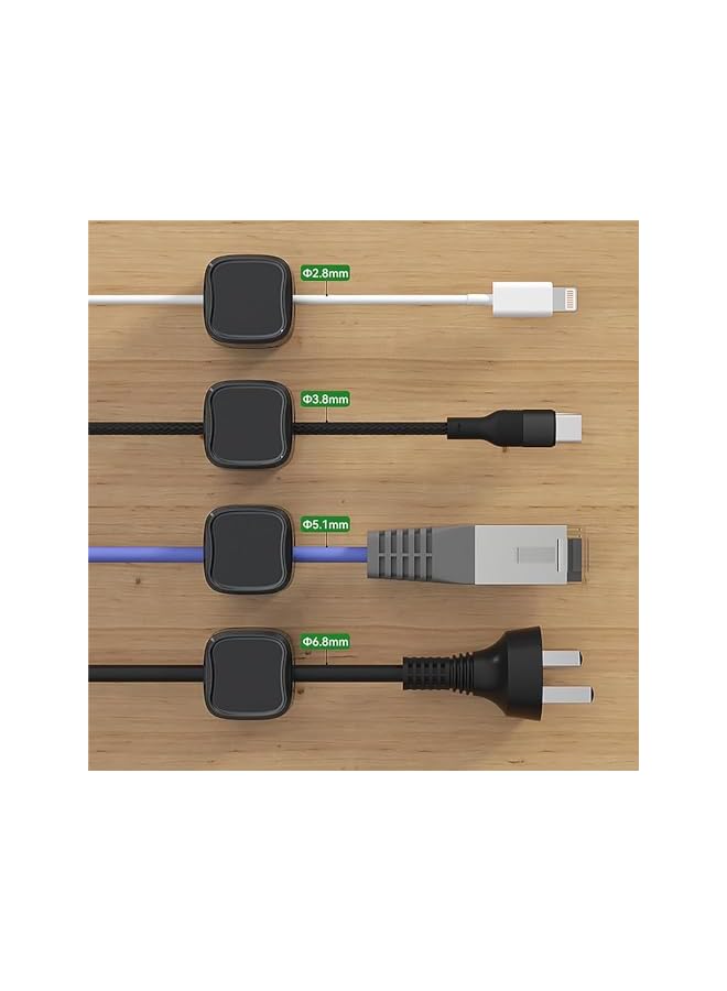 Green Tiger Magnetic Cable Clips 6 Pcs, Φ6.8mm Phone Charger Magnetic Cord Organizer Holder for Nightstand Self-Adhesive Wire Cord Organizer Cable Management Under Car Organizatio - Image 3