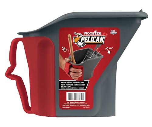 Wooster Brush Quart Pail 8619 Pelican Hand Held 1, Gray & Red - Image 5