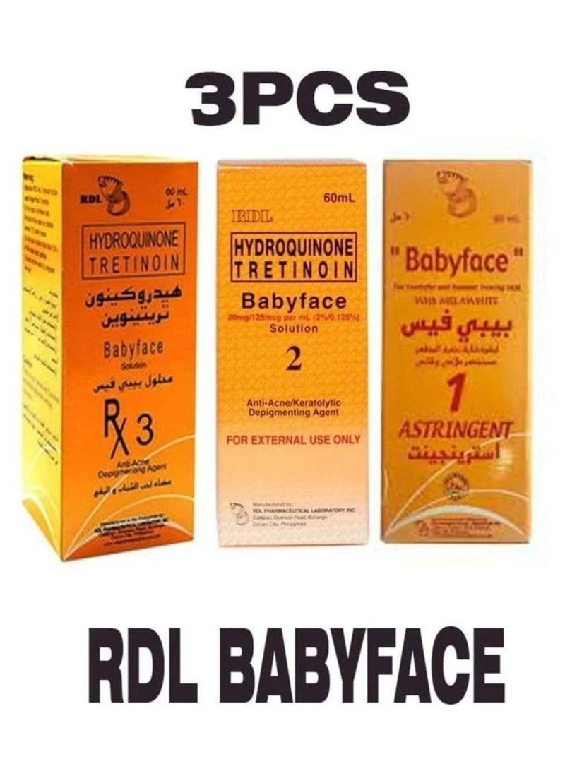 RDL 3 Pieces Babyface Anti-Acne Depigmenting Agent 3x60ml - Image 1