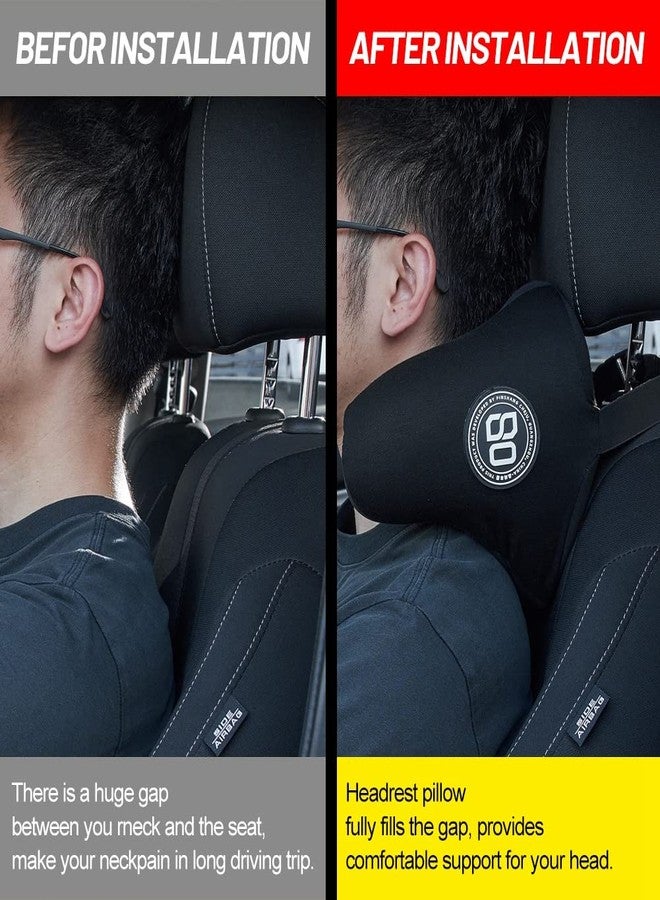 JSCARLIFE Car Headrest Pillow, Memory Foam Neck Support Pillow for Neck Pain Relief U-Shaped Ergonomic Design Soft Travel Pillow for Sleeping and Resting in Car and Office (Black) - Image 4