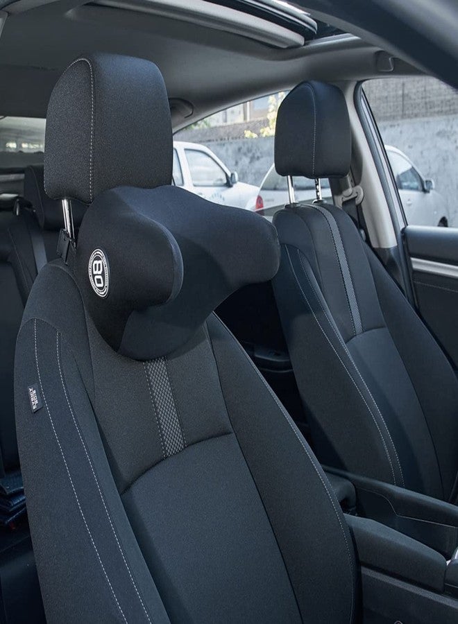 JSCARLIFE Car Headrest Pillow, Memory Foam Neck Support Pillow for Neck Pain Relief U-Shaped Ergonomic Design Soft Travel Pillow for Sleeping and Resting in Car and Office (Black) - Image 3