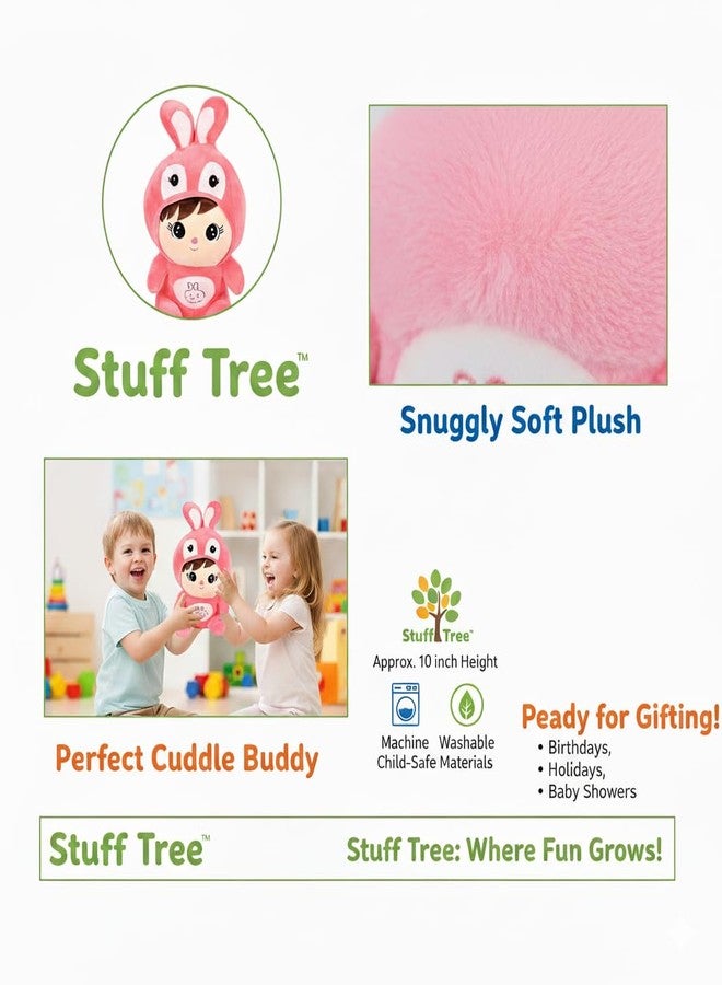 Stuff Tree Cute Pink Binki Bunny Plush Doll, Soft Stuffed Animal Toy with Rabbit Toy Gift, 25 cm - Image 5