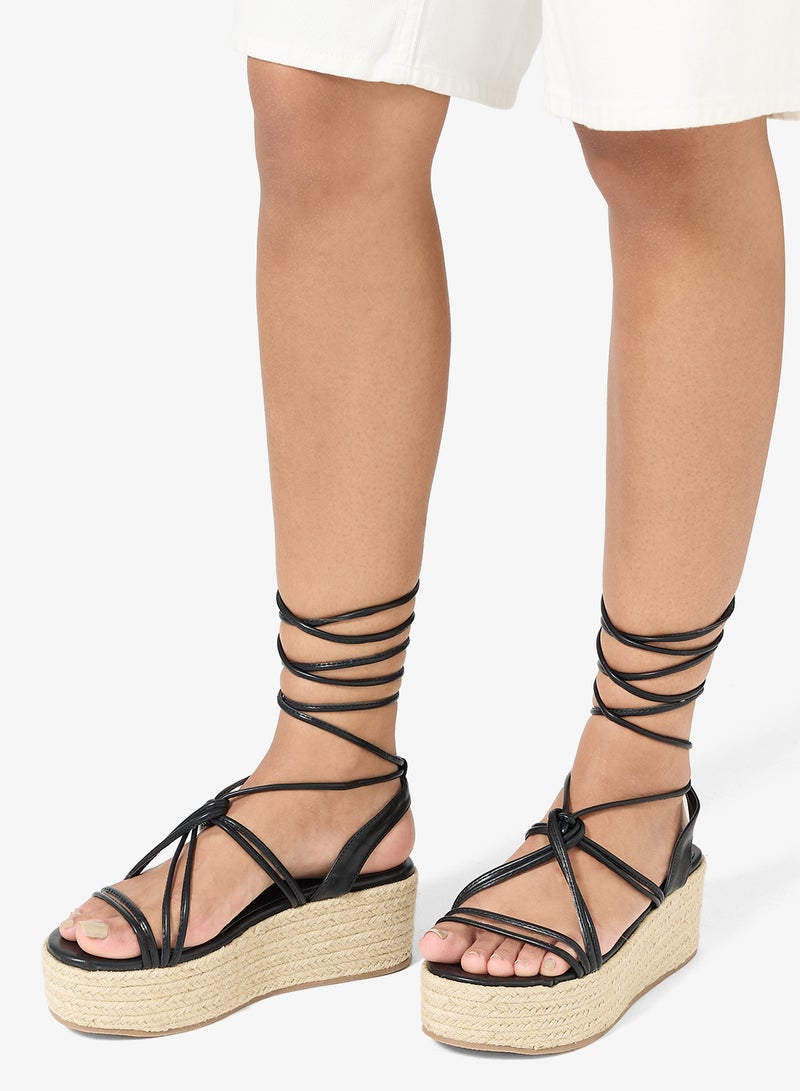 GLAMOROUS Ankle Strap Espadrille Platform Sandals - Image 2