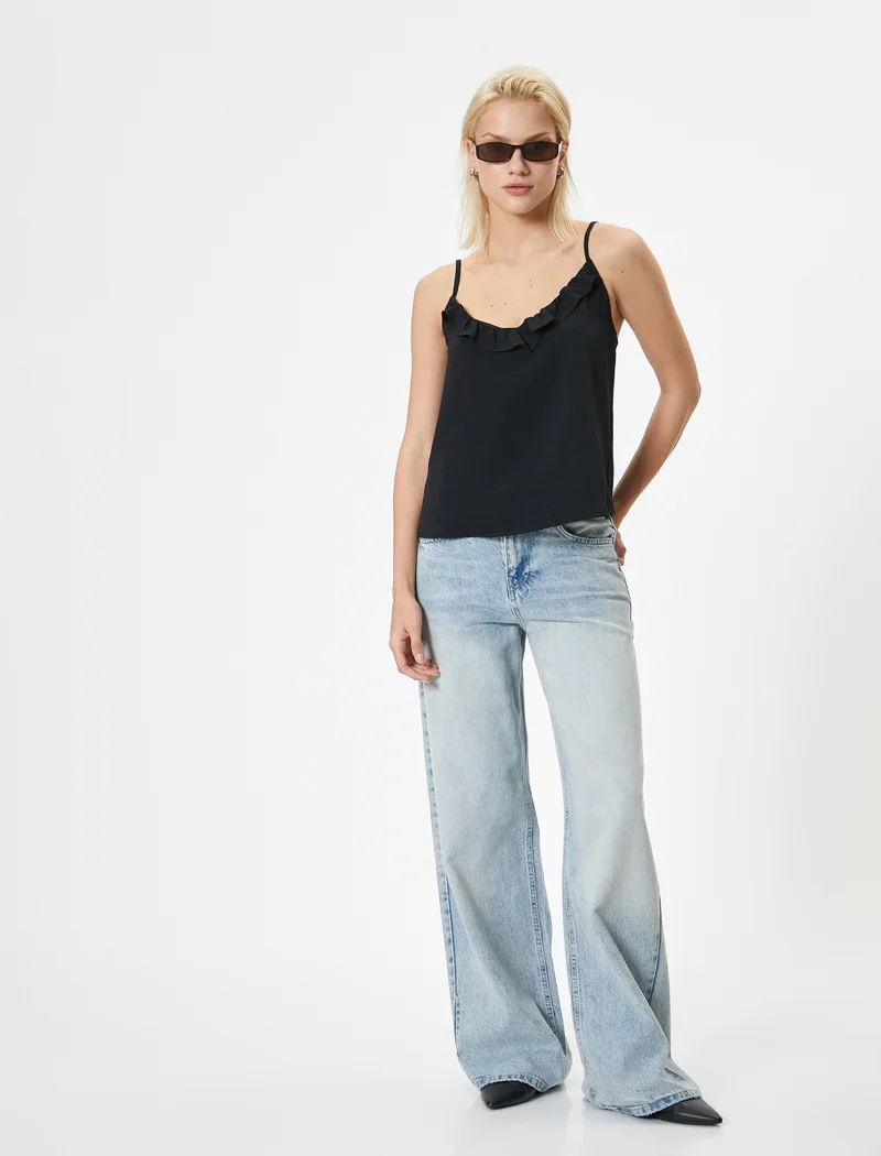 كوتون Ruffle Strappy Top