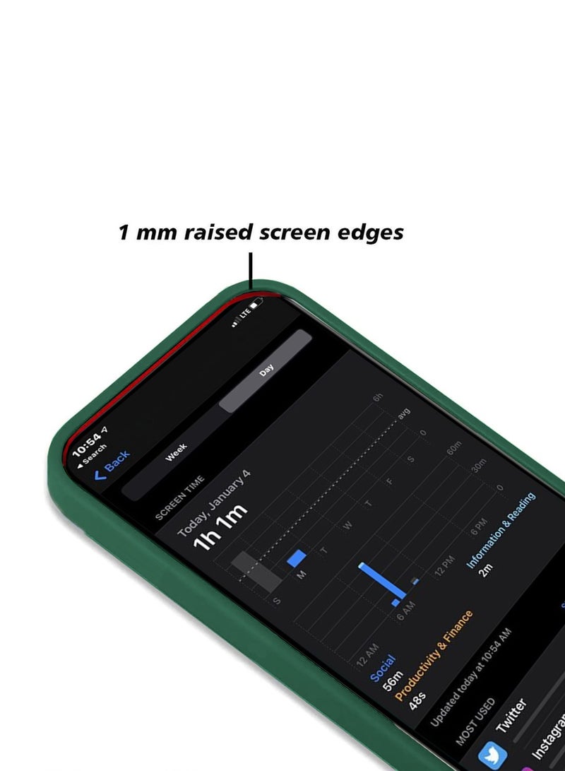 دبليو تيك حافظة لهاتف Xiaomi Redmi 13C 4G 2023 باللون الأخضر الداكن بتصميم هجين وشفاف ورفيع وأنيق من السيليكون الناعم - Image 4