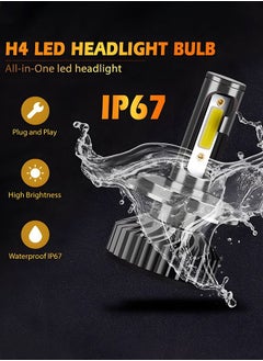 GROIC 2 Pack H4 LED Headlight Bulbs 360° Adjustable High and Low Beam Conversion Kit 8000K Bright White LED Super Bright Replacement Plug-N-Play  - Image 4