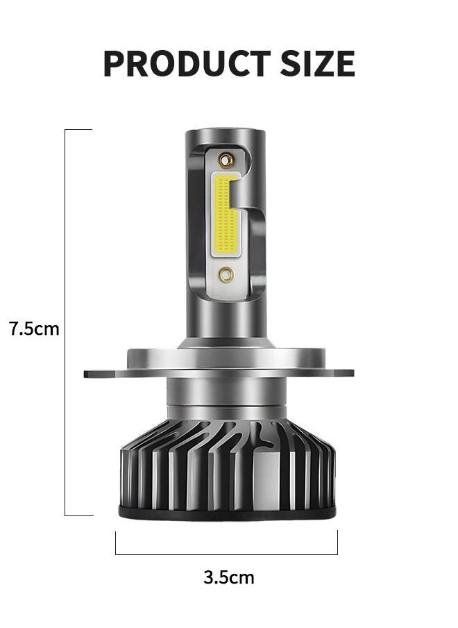 GROIC - 2 حزمة H4 LED المصابيح الأمامية 360 درجة قابل للتعديل عالية ومنخفضة شعاع تحويل عدة 8000K مشرق الأبيض LED سوبر مشرق استبدال التوصيل ن اللعب - Image 1