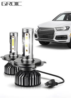 GROIC 2 Pack H4 LED Headlight Bulbs 360° Adjustable High and Low Beam Conversion Kit 8000K Bright White LED Super Bright Replacement Plug-N-Play  - Image 1