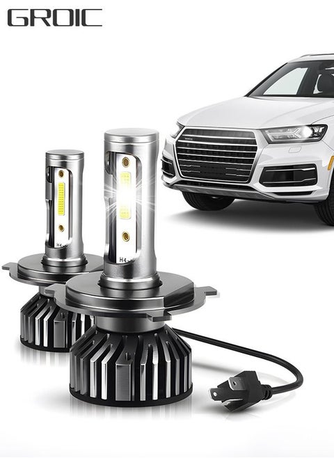 2 حزمة H4 LED المصابيح الأمامية 360 درجة قابل للتعديل عالية ومنخفضة شعاع تحويل عدة 8000K مشرق الأبيض LED سوبر مشرق استبدال التوصيل ن اللعب
