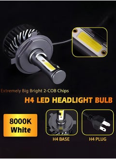 GROIC 2 Pack H4 LED Headlight Bulbs 360° Adjustable High and Low Beam Conversion Kit 8000K Bright White LED Super Bright Replacement Plug-N-Play  - Image 5
