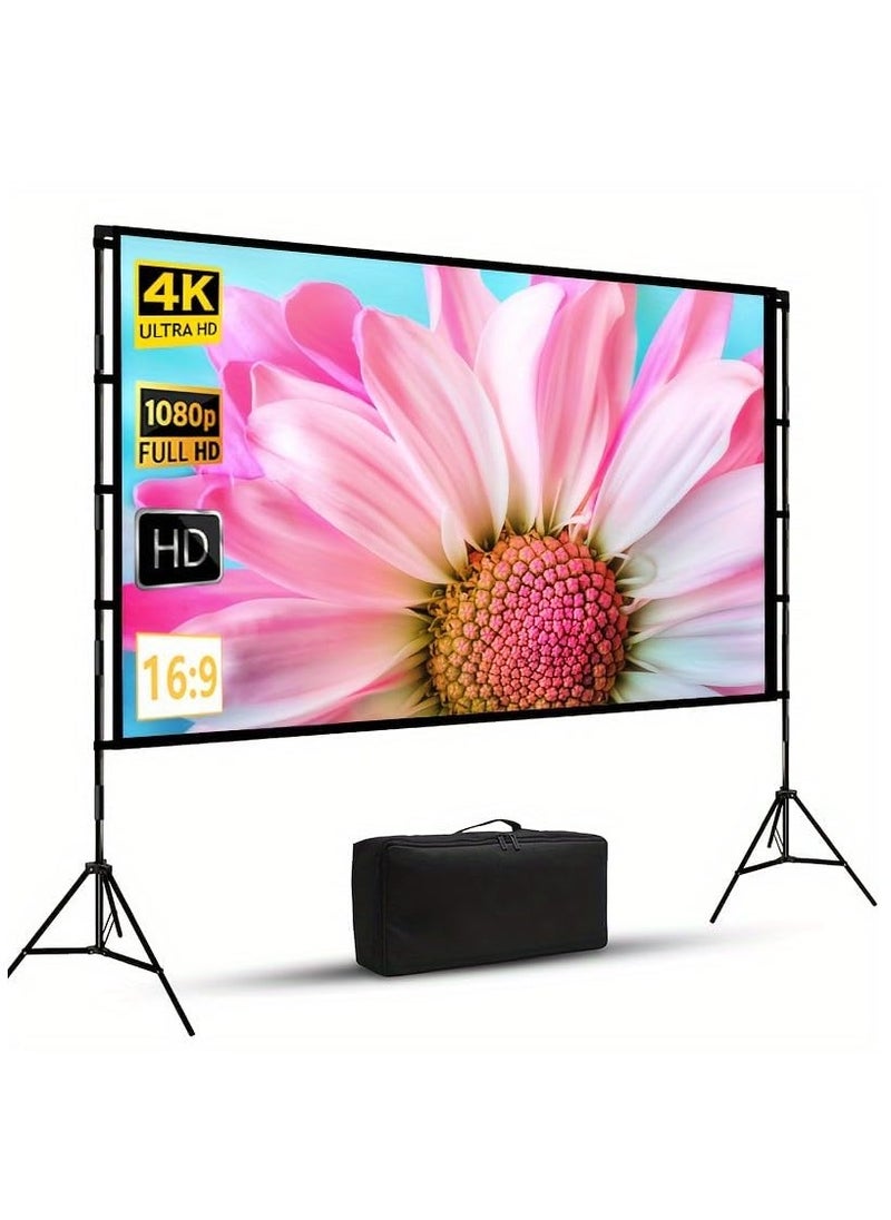 FlashHawk - 120 inch 16:9 Outdoor and Indoor Portable Projector Screen with 2.6M High Tripod Stands - Image 1