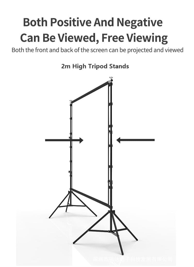 FlashHawk - 120 inch 16:9 Outdoor and Indoor Portable Projector Screen with 2.6M High Tripod Stands - Image 1