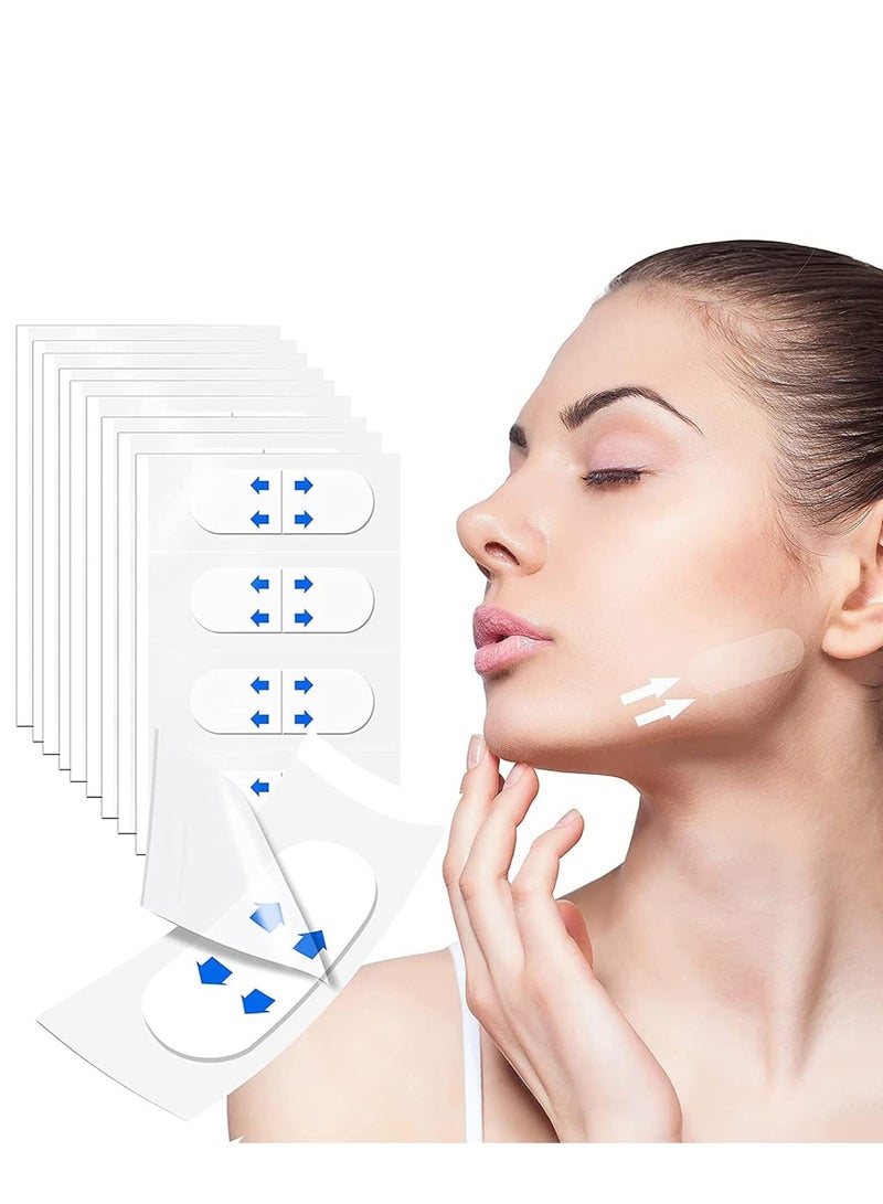 Face Lift Tape, 40pcs Invisible Wrinkle Lifting Patches for Hide Facial Wrinkles, Double Chin, V-Line Face, Firm Skin Beauty Up Tool, Transparent - Image 1
