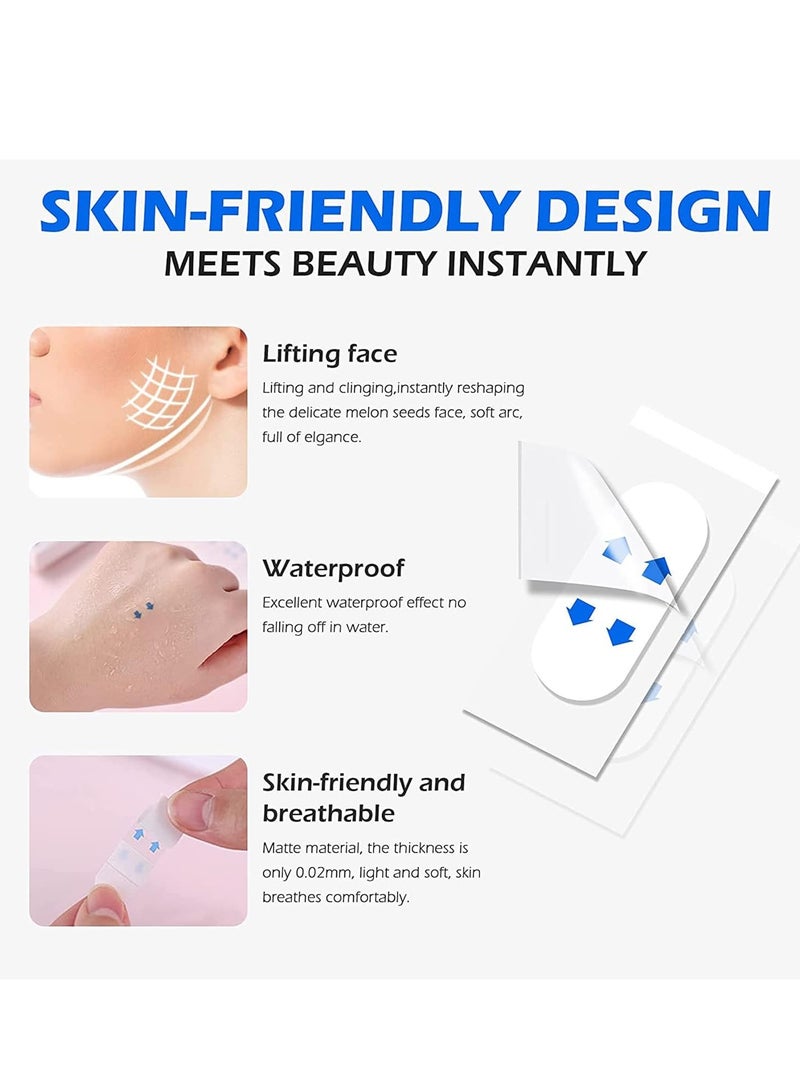 Face Lift Tape, 40pcs Invisible Wrinkle Lifting Patches for Hide Facial Wrinkles, Double Chin, V-Line Face, Firm Skin Beauty Up Tool, Transparent - Image 4