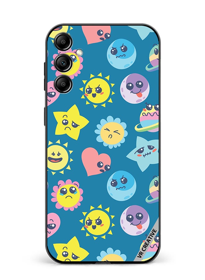 VR CREATIVE Protective Case Cover For Samsung Galaxy A55 Various Cartoon Emoticons Design Multicolour - Image 1