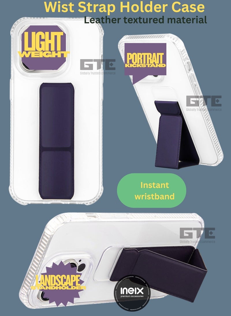 إينيكس جراب حماية شفاف 3 في 1 مغناطيسي ذو مسند للهاتف إيتيل A90-شفاف/أرجواني داكن - Image 2