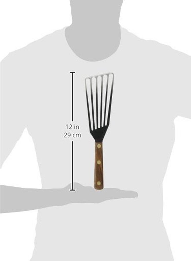 Lamson Metal Spatula Slotted Turner - 3' x 6" Stainless Flipper with Walnut Handle, Right-Hand - Chef's Frying Fish Turner, Metal Grilling Spatula - Image 3