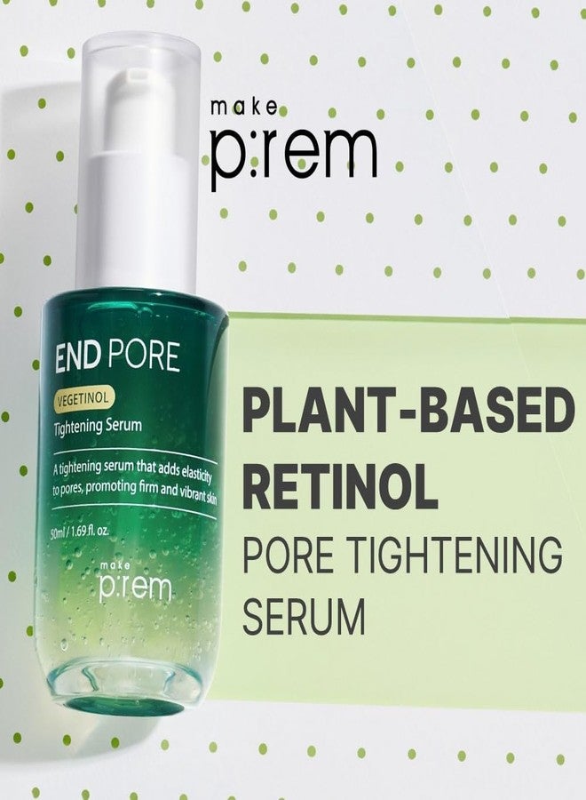 MAKEP:REM MAKE P:REM End Pore Vegetinol Tightening Serum, Advanced Pore Tightening Bakuchiol Serum, Vegan Collagen, and Vitamin B Complex for Sensitive Skin, Korean Skin Care, 1.69 Fl. Oz, 50ml - Image 2