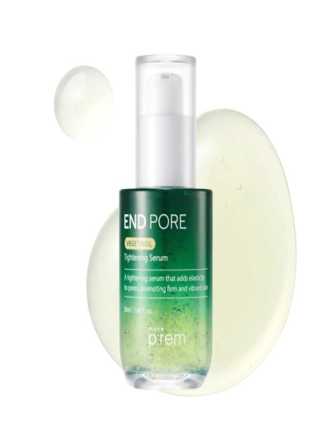 MAKEP:REM MAKE P:REM End Pore Vegetinol Tightening Serum, Advanced Pore Tightening Bakuchiol Serum, Vegan Collagen, and Vitamin B Complex for Sensitive Skin, Korean Skin Care, 1.69 Fl. Oz, 50ml - Image 1