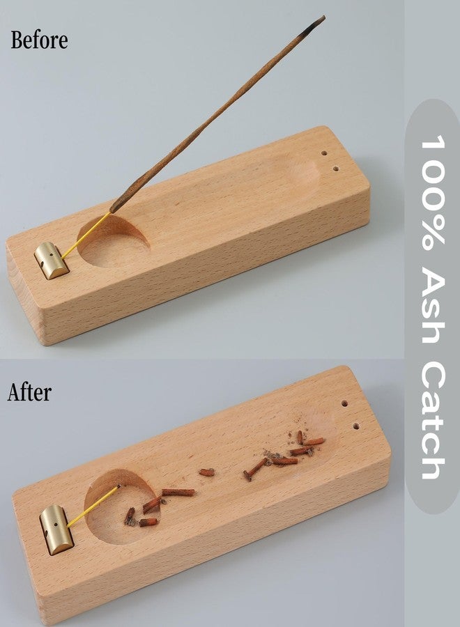 Reyife 4 in 1 Incense Holder for Burning Palo Santo & Sage Sticks & Insence-Stick and Candle, Lasting Burning Wooden Palo Santo and Sage Burner Smudge Bowl for Yoga Meditation Spiritual Altar - Image 5