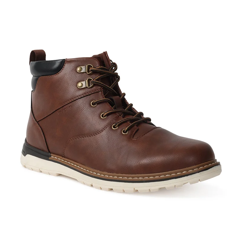 Milano Carney Mens Biker Boots-Tan
