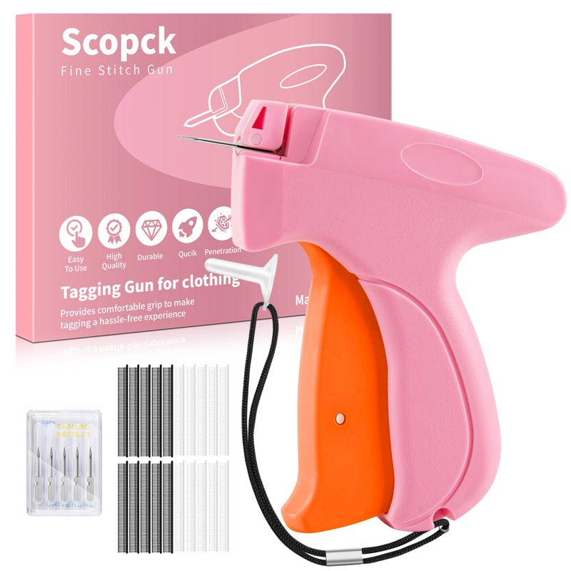 Scopck Stitch Gun for Clothes - Handheld Stitch Gun Quick Clothing Fixer - Tagging Gun - Includes 6 Needle, 1000 Black Fasteners & 1000 White Fasteners - Image 1