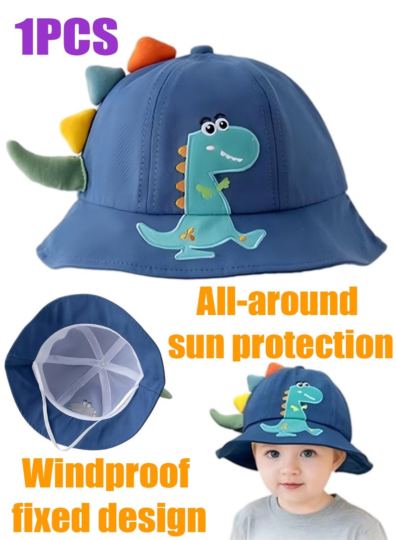 Baby Toddlers Sun Hat, Sun Protection Bucket Hat, Dinosaur Beach cap for Outdoor Sports etc - Image 1