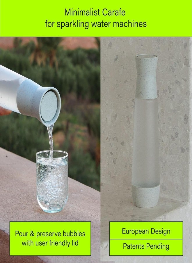 Awa Sparkling Water Carafe - Compatible With Most Carbonator Brands - Easy-Pour Lid, Elegant Tabletop Bottle - 1L Capacity, Eco-Friendly Design - Image 2