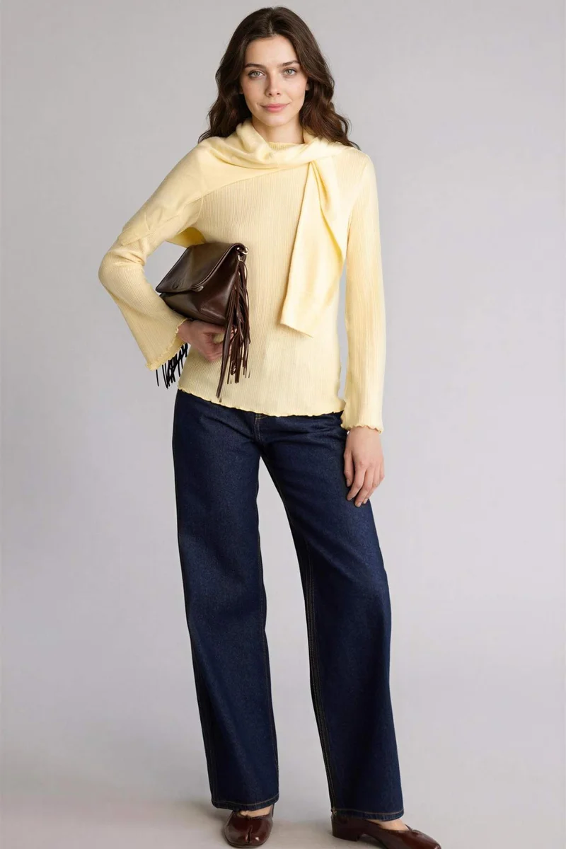 Defacto Slim Fit Camisole Long Sleeve T-Shirt