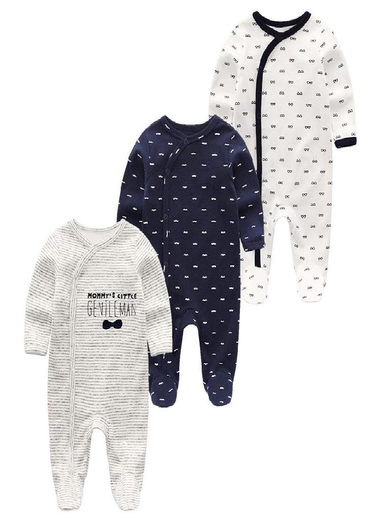 Eckek 3Pcs Baby Boys Clothes Rompers Newborn Girls Clothes Full Sleeve Cotton Infant Toddler Clothing Roupas De Bebe  - Image 2