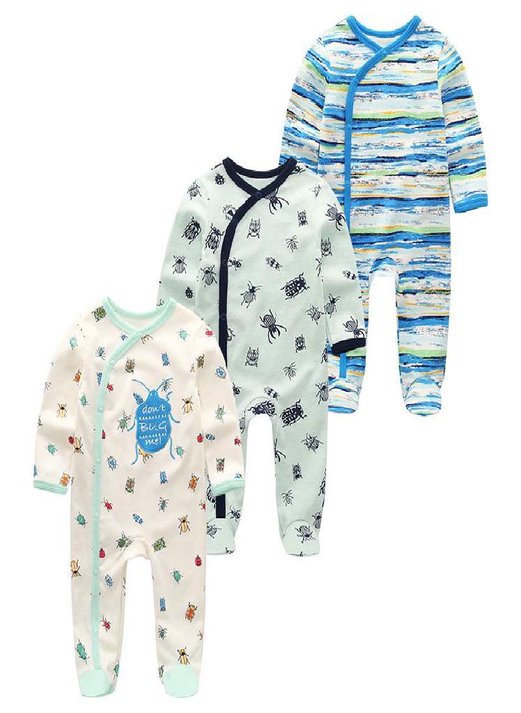 Eckek 3Pcs Baby Boys Clothes Rompers Newborn Girls Clothes Full Sleeve Cotton Infant Toddler Clothing Roupas De Bebe  - Image 3