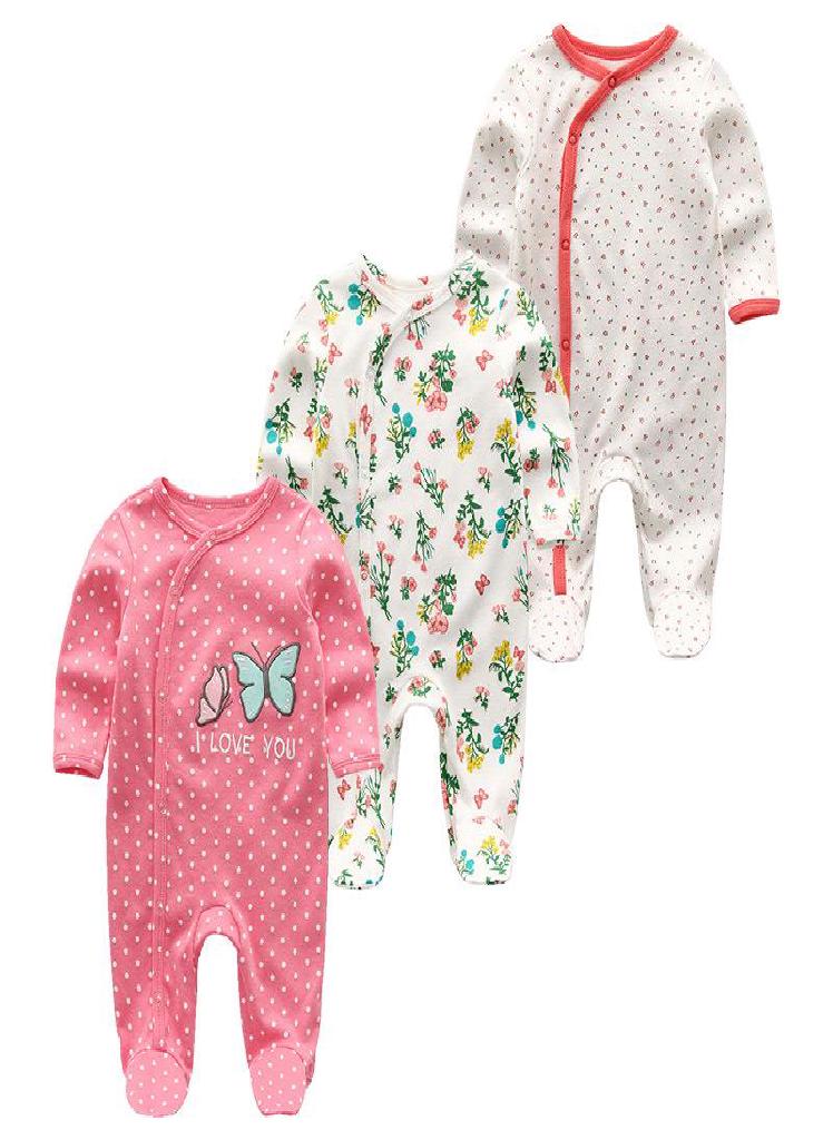 Eckek 3Pcs Baby Boys Clothes Rompers Newborn Girls Clothes Full Sleeve Cotton Infant Toddler Clothing Roupas De Bebe  - Image 4