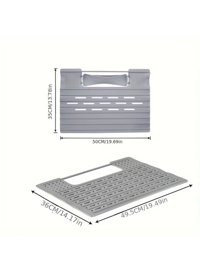 Black 1 Set Of Drainage Mats Foldable Kitchen Counter Sink Cover Space Saving Multifunctional Makeup Organizer With Heat Resistant Silicone Mat Storage - Image 4
